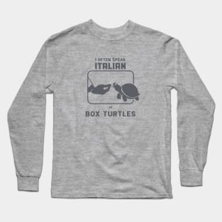 Funny Italian hand gesture and eastern box turtle Long Sleeve T-Shirt